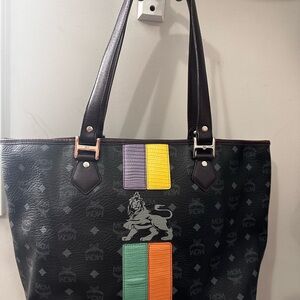 MCM Black and Green Tote Bag